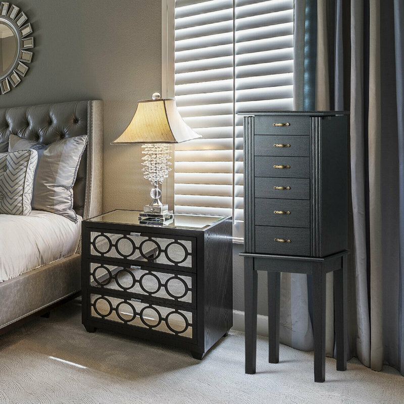 Charlton Home® Ardelle Free Standing Jewelry Armoire with Mirror